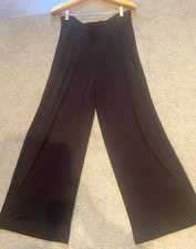 VINTAGE JEAN MUIR ESSENTIALS, SILKY WIDE BLACK CREPE PANTS