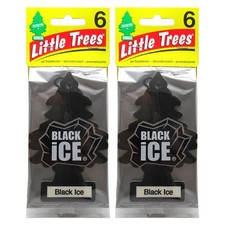 Black Ice Little Trees Air Freshener   Long-Lasting Scent, 12 Pack