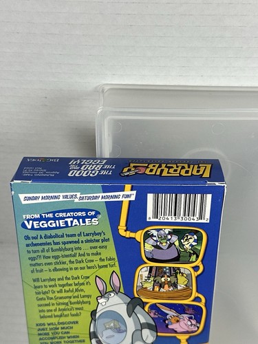 VeggieTales Larryboy VHS The Good The Bad The Eggly 2003 Green Tape - Imagen 5 de 6