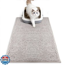 Pieviev Chenille Cat Litter Mat for Litter Box, 28"x22" Soft Ultr