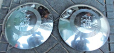 Driver Quality Pair Of Vintage 1950s Plymouth 9 Dog Dish Hubcaps.