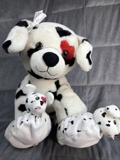 Build A Bear Be Mine Dalmation Dog Puppy 2009 Hearts With Puppy Slippers