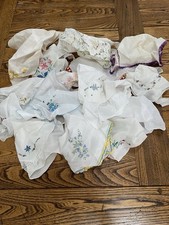 Lot of 16 Vintage Handkerchiefs Misc. Floral Good to Cutter Condition