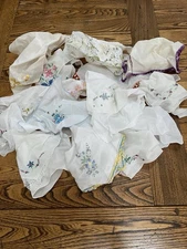 Lot of 16 Vintage Handkerchiefs Misc. Floral Good to Cutter Condition