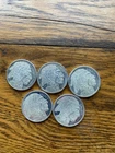 1 oz buffalo silver rounds, lot of 5