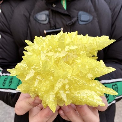 236G Newly discovered natural yellow sulfur crystal quartz crystal mineral samp