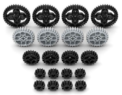 20 LEGO Double Bevel Gears - 4 Sizes (8,16,24,40,car,transmission