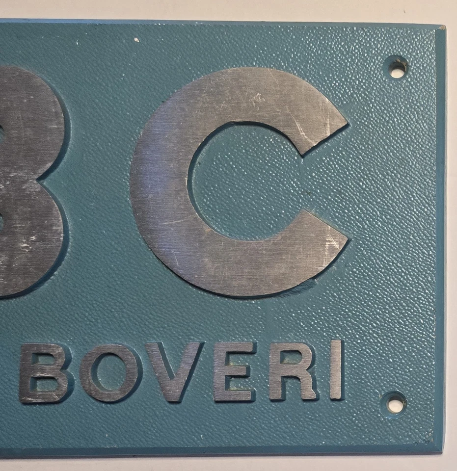 Vintage Brown Boveri Cast Aluminum Sign 16.5" X 8.5" BBC Electrical Engineering - Image 2 of 4