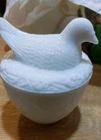 Avon Vintage Nesting Dove Fragrance Candle Holder Jar 1972 White Milk Glass