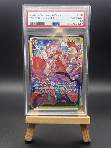 Bandai One Piece CCG Monkey D. Luffy OP05-119 Alt Art SR Foil EN PSA 10