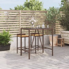 Bartisch mit Glasplatte Stehtisch Esstisch Bistrotisch Tisch Poly Rattan vidaXL
