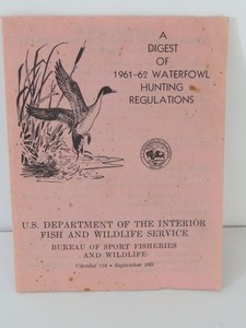 US Dept Interior 1961-62 Waterfowl Hunting Regulations Booklet Ducks Geese