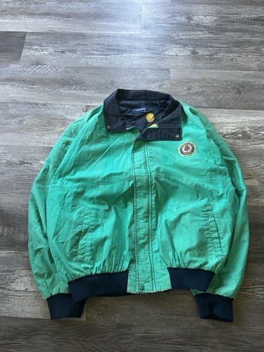 Vintage American Legion Button Zip Jacke grün Gr. 2XL Bomberjacke Holloway