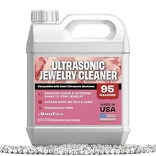 Ultrasonic Jewelry Cleaner Solution - 16 oz Concentrated Bottle