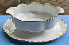 Facon Limoges Gravy Boat White with Gold Racine & Haviland Ranson Match