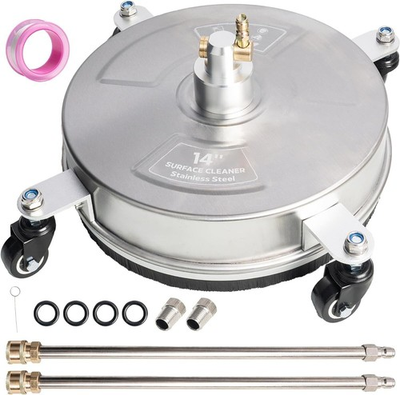 #ad #ad 14quot; Pressure Washer Surface Cleaner Stainless Steel with 4 Wheels for Sidewalk $64.62