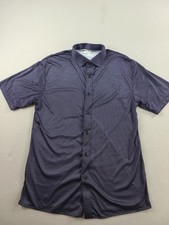 Collars And Co Button Up Shirt Mens Large Blue Polka Dot Performance Lightweight