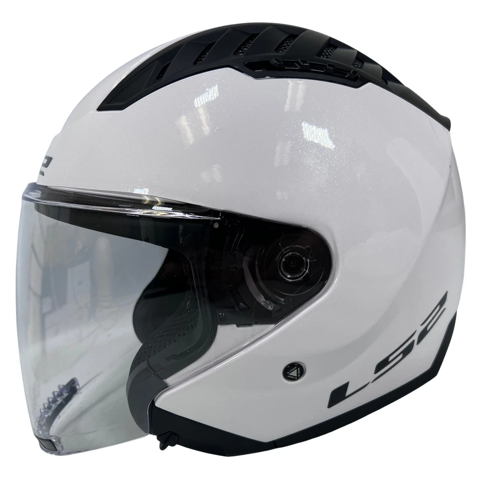 LS2 Adult Copter Open Face Motorcycle Helmet Glossy White Size S - Image 2 of 4