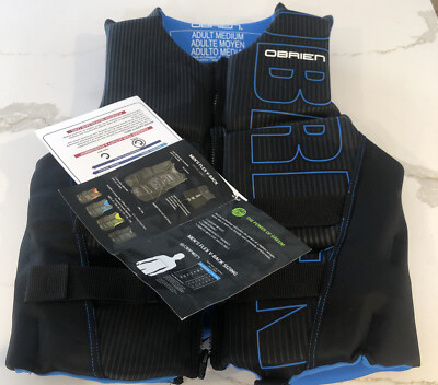 O'Brien Men's Flex V-Back Life Jacket Adult Medium Black Blue