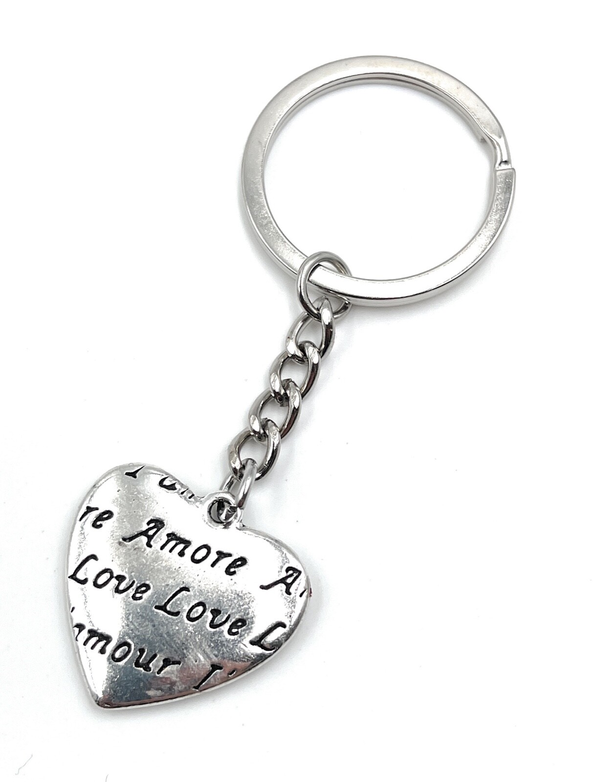 Llavero Amor Corazón Plateado