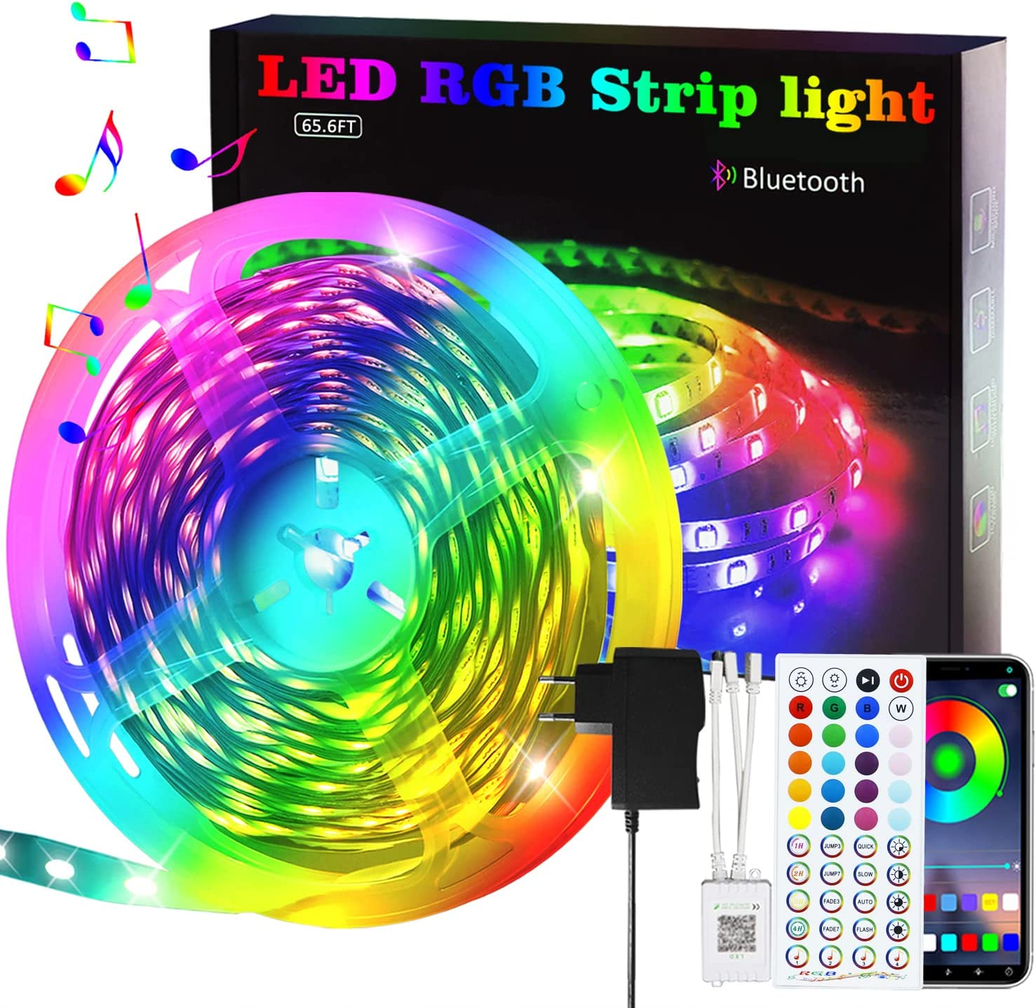 LED Strip Light for Room Decor - Bedroom Decorations 65.6Ft Home RGB Color Chang