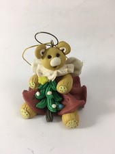 Pig Christmas Ornament Piggy Holding Christmas Tree Vintage Xmas Handmade