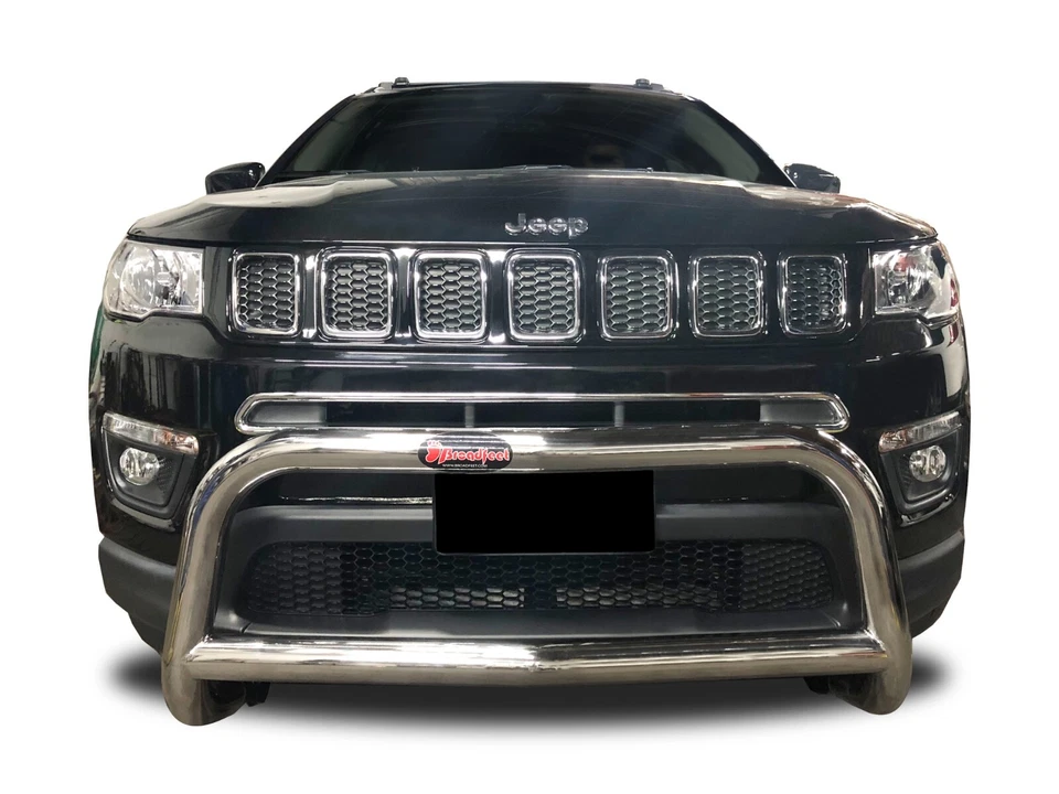 Jeep Compass 2011-2016 barra A delantera Bull barra de empuje en acero inoxidable Foto 2 de 4