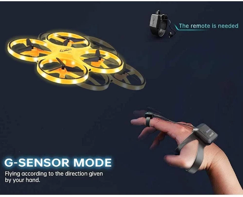2022New RC Mini Quadcopter Induction Drone Smart Watch Remote Sensing Gesture Ai - Image 2 of 4