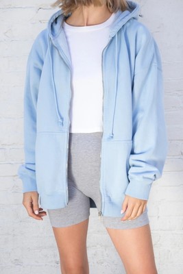 blue zip up hoodie