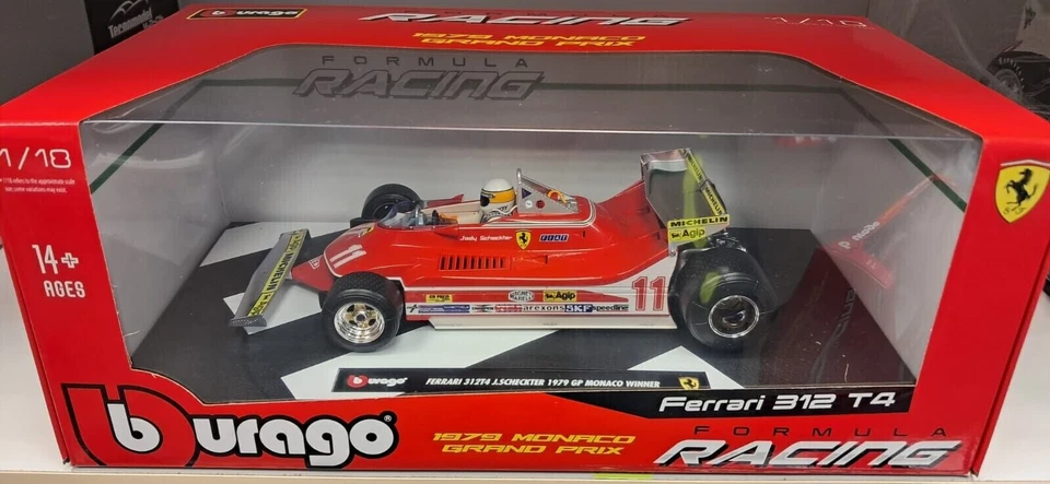BURAGO FERRARI 312 T4 J. SCHECKTER - MONACO WORLD CHAMPION 1979 - SCALA 1/18 #11 - Immagine 4 di 4