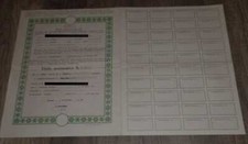 CERTIFICATO AZIONARIO I.T.P.S. 1978 VERDE CON CEDOLE DIVIDENDO SCRIPOFILIA