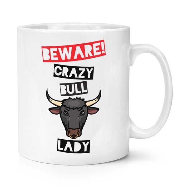 Beware VerrüCkte Bull Damen 284Ml Becher Tasse - Lustig Tiere-image
