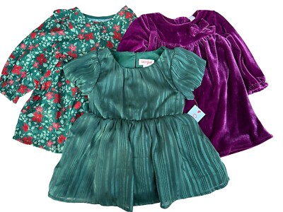 Cat & Jack 12 Mo Dress Lot Green Glitter Stripe Red Green Floral Burgandy Plush | eBay Cat & Jack 12 Mo Dress Lot Green Glitter Stripe Red Green Floral Burgandy Plush | eBay