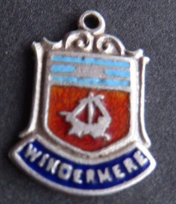 WINDEMERE Sterling Silber Vintage Charm Abzeichen 3 Farben Emaille