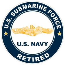 US Submarine Force Retired Gold Dolphins Bumper Sticker Military Vinyl Decal 5"