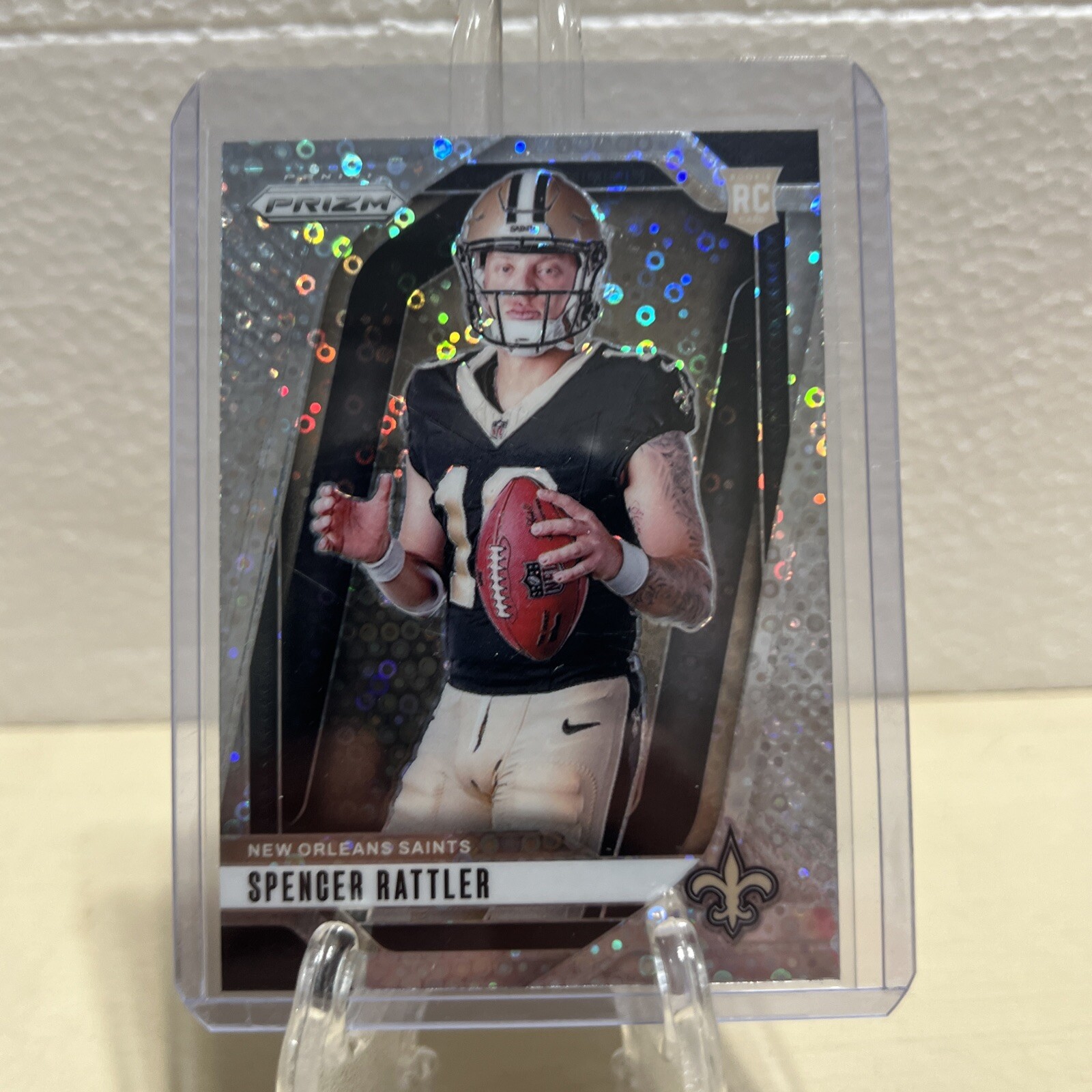 2024 Prizm Spencer Rattler No Huddle Disco Variation Rookie Card #37 #Saints