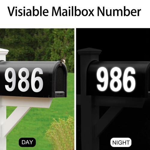 Reflective Mailbox Numbers Stickers Self Adhesive Digital Stickers - Picture 6 of 15