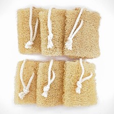 6 Piece 4 inch Hand Hold Natural Loofah/Luffa Bath Shower Sponge Exfoliator Sale