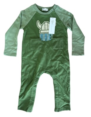 PEEK Kids Unisex Jumper Long Sleeve 100% Cotton 18-24M Green 'Journey'