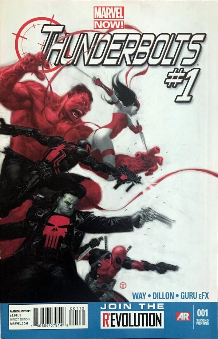 THUNDERBOLTS #1 2ND PRINT VARIANT PUNISHER DEADPOOL RED HULK