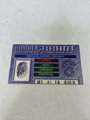 FASA Knight Errant Security Consultant Gamma Level Access ID Card J2