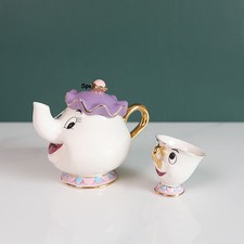 La Bella E La Bestia Teiera Ceramica Tazza Pentole Patatine Teiera Set 2 Pezzi Tazza Regalo Carino