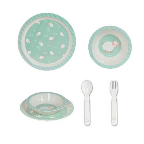 Schaf 4.tlg Kindergeschirr Set Baby geschirr BPA FREI Essgeschirr Geschenkset - Bild 6 von 14