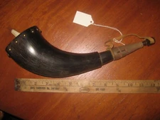 Custom Buffalo Powder Horn, Black Powder Muzzleloader, Flintlock or Percussion
