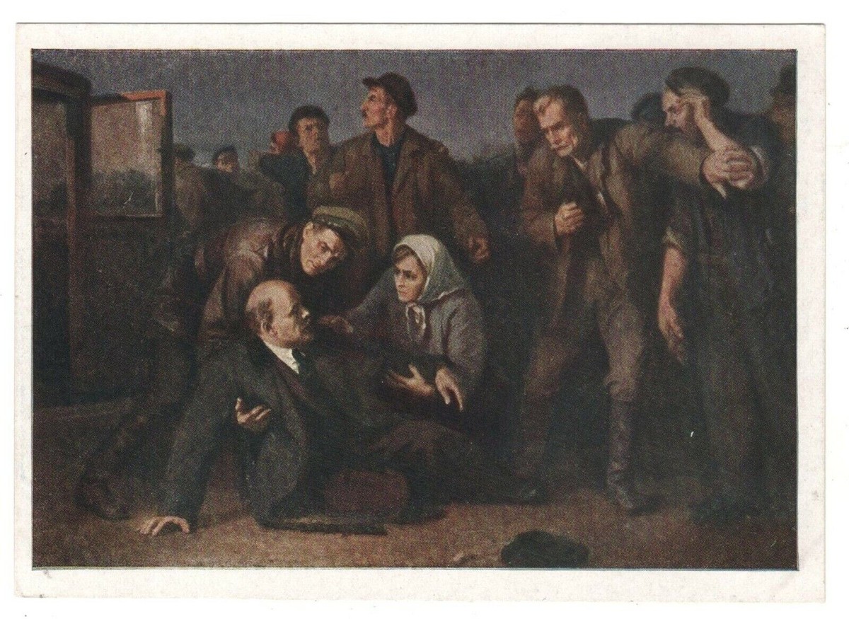 1958 LENIN after the assassination attempt Soviet Russian postcard