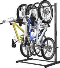 Freestanding Bike Stand for Garage, 4 Bikes Vertical Bike Storage Stand Heavy Du
