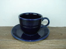 Fiesta Cobalt Blue Teacup and Saucer 1996 Homer Laughlin HLC