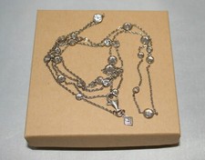 Silpada Sterling Silver "Scattered Stars" Cubic Zirconia Long Necklace N2152 32"