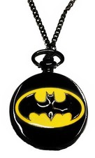 Batman Logo Black Enamel Finish Pendant Pocket Watch