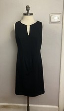 Calvin Klein Black dress Sleeveless Career 10 Goldtone Hardware Zipper Back